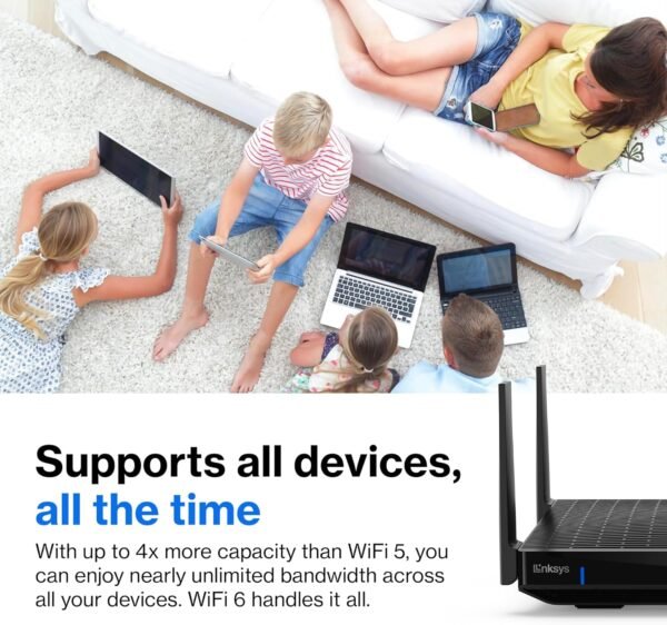 Linksys WiFi Mesh 6E Tri-Band Router | Fast and Reliable speeds | Connect 50+ Devices | Coverage of 2,500 Sq Ft | 2021 Release - Image 7