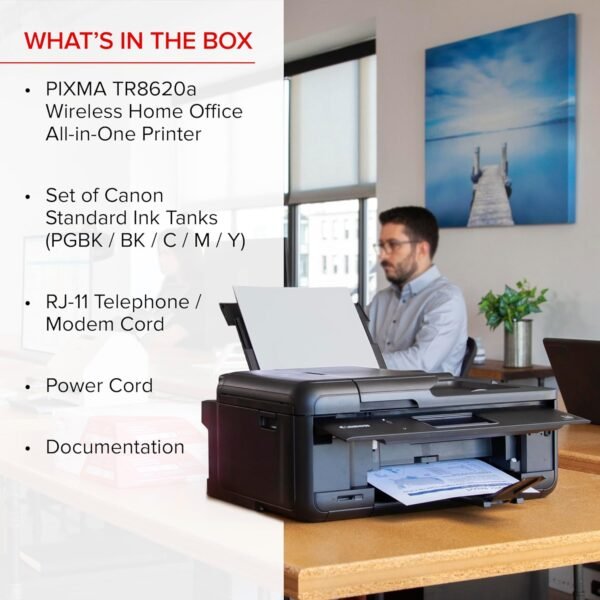Canon PIXMA TR8620a - All-in-One Printer Home Office|Copier|Scanner|Fax|Auto Document Feeder | Photo, Document | Airprint (R), Android, Black, Works with Alexa - Image 10