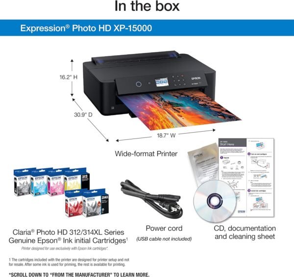 Epson Expression Photo HD XP-15000 Wireless Color Wide-Format Printer, Amazon Dash Replenishment Ready, Black, Large - Image 5