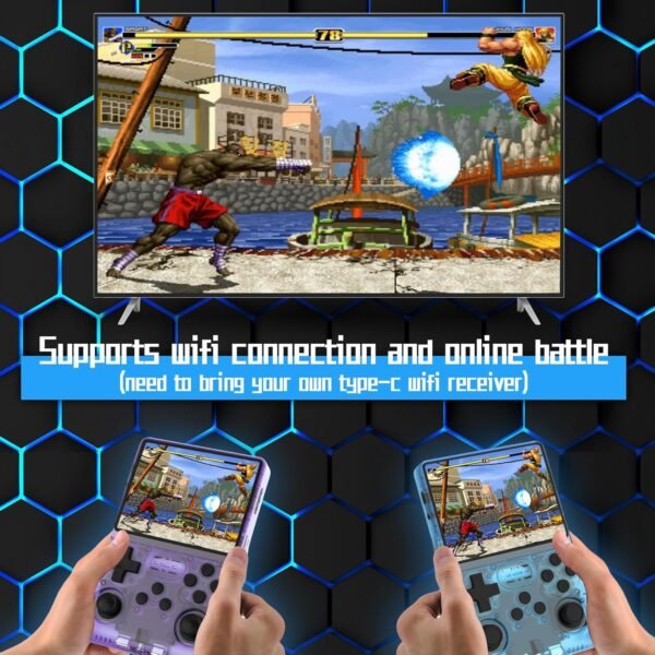 R40S PRO Handheld Game Console 3.5 inch IPS Screen 30000 Games Mini Retro Console 3800mAh Portable Pocket Arcade 45 simulators 256G TF Card Blue - Image 6