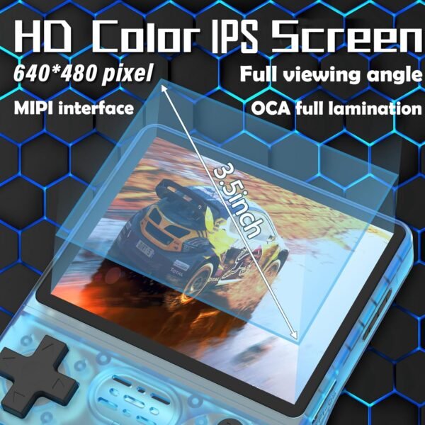R40S PRO Handheld Game Console 3.5 inch IPS Screen 30000 Games Mini Retro Console 3800mAh Portable Pocket Arcade 45 simulators 256G TF Card Blue - Image 3