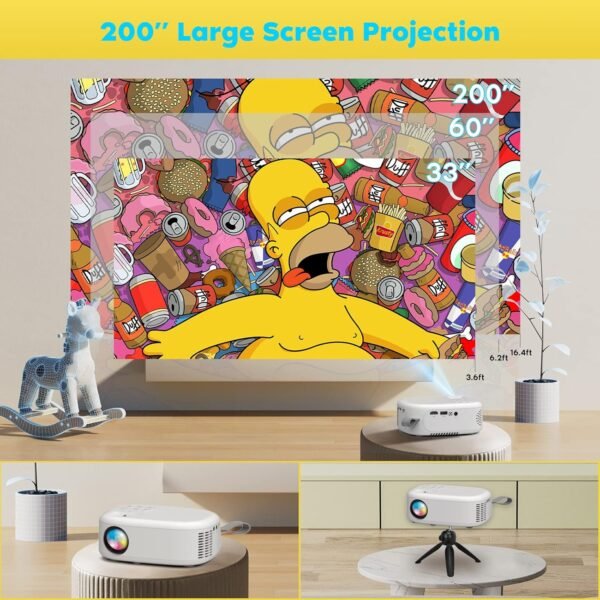 8500L Portable Projector for Home Theater Entertainment, Full HD 1080P Supported Mini Projector HDMI AV USB TV Stick Supported - Image 6