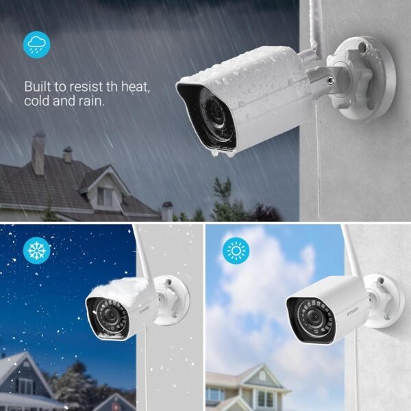 Zmodo Outdoor Security Camera Wireless (2 Pack), 1080p Full HD Home Security Camera System, Works with Alexa and Google Assistant, Silver (ZM-W0002-2) - Image 5