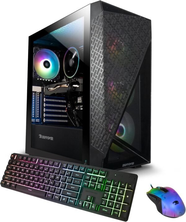 iBuyPower SlateMesh Gaming PC Computer Desktop SlateMeshA5N4601 (AMD Ryzen 5 7600, RTX 4060 8GB, 16GB DDR5 5200 Mhz, 500GB NVMe SSD, Windows 11 Home),Black - Image 2