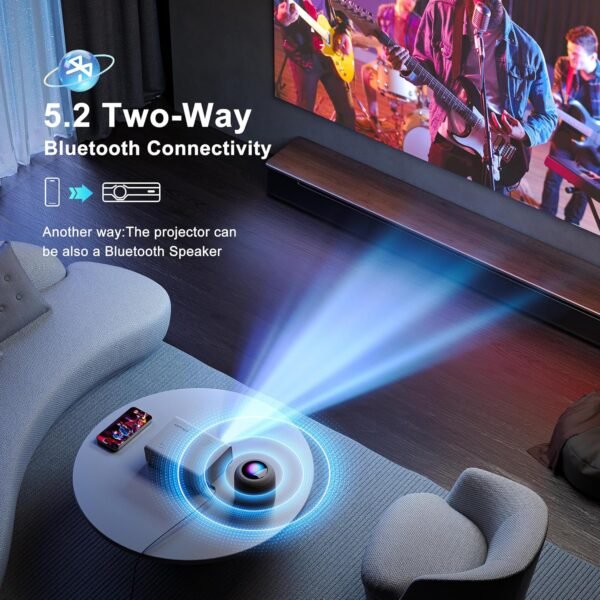 [Auto Focus/Keystone] Projector with WiFi 6 and Bluetooth 5.2, 600 ANSI Native 1080P 4K Supported, Agreago Outdoor Projector with Screen, Movie Projector Compatible with HDMI/USB/TV Stick - Image 7